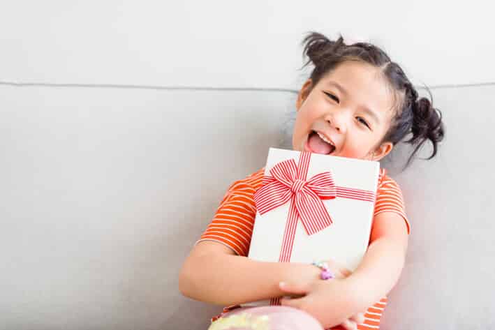 girl with gift